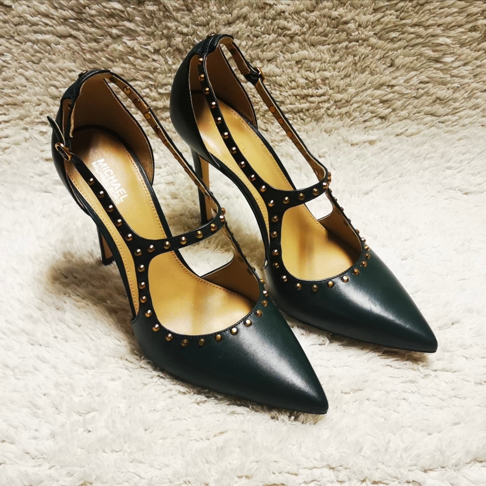 Michael Kors Ava Pumps, Green, 7.5M, 4" heels